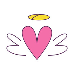 Isolated sketch of a colored heart shape Vector