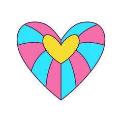 Isolated sketch of a colored heart shape Vector