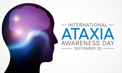 International Ataxia awareness day is observed every year on September 25, it describes a lack of muscle control or coordination of voluntary movements, such as walking or picking up objects. vector