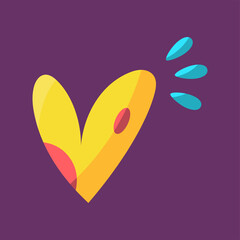 Isolated sketch of a colored heart shape Vector