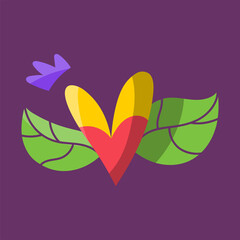 Isolated sketch of a colored heart shape Vector