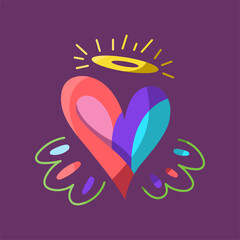 Isolated sketch of a colored heart shape Vector