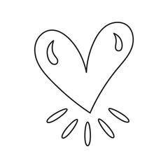 Isolated outline sketch of a heart shape Vector