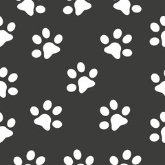 Cat paw seamless pattern, outline print 
