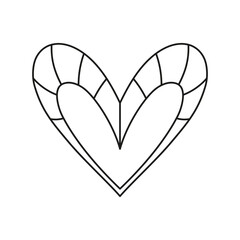 Isolated outline sketch of a heart shape Vector