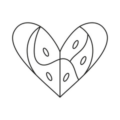 Isolated outline sketch of a heart shape Vector