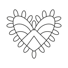Isolated outline sketch of a heart shape Vector