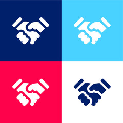 Agreement blue and red four color minimal icon set