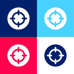 Aim blue and red four color minimal icon set