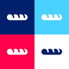 Baguette blue and red four color minimal icon set