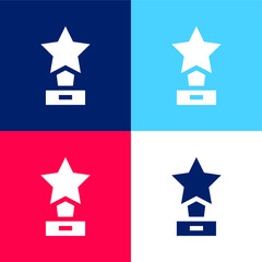 Award blue and red four color minimal icon set