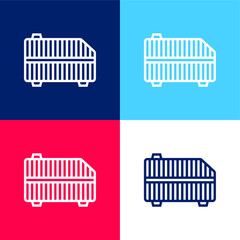 Air Filter blue and red four color minimal icon set