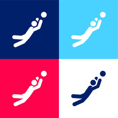 Ball Games blue and red four color minimal icon set