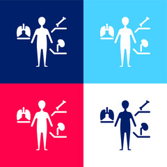 Anatomy blue and red four color minimal icon set