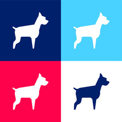 Big Dog blue and red four color minimal icon set