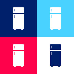 Big Fridge blue and red four color minimal icon set
