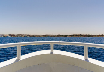 Fototapeta na wymiar view from the bow of a ship in the Red Sea