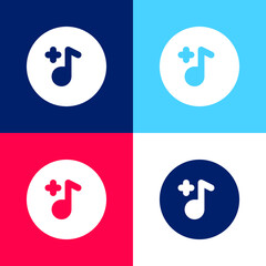 Add blue and red four color minimal icon set