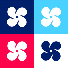 AC blue and red four color minimal icon set