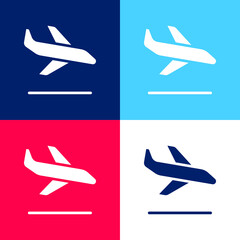 Arrival blue and red four color minimal icon set