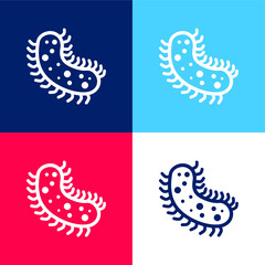 Bacteria blue and red four color minimal icon set