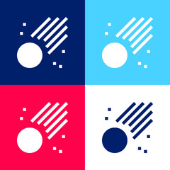 Asteroid blue and red four color minimal icon set