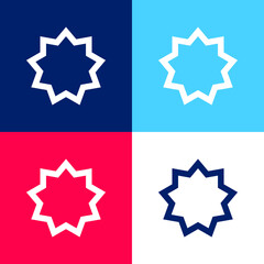 Bahᠭ blue and red four color minimal icon set