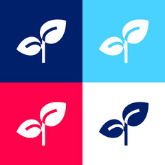 Branch blue and red four color minimal icon set