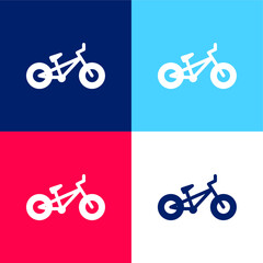 Bmx blue and red four color minimal icon set