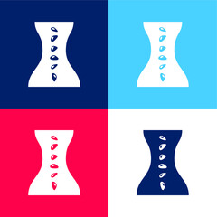 Body Spa And Massage blue and red four color minimal icon set