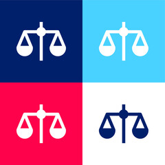 Balance blue and red four color minimal icon set