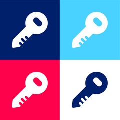 Administrator Key blue and red four color minimal icon set