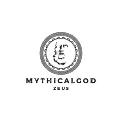 ancient greek zeus face or head mythology god logo design