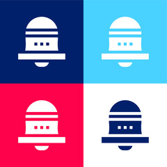 Bell blue and red four color minimal icon set