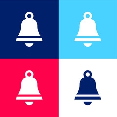Bell blue and red four color minimal icon set