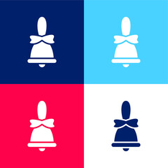 Bell blue and red four color minimal icon set