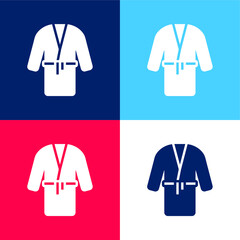 Bathrobe blue and red four color minimal icon set