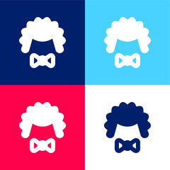 Bowtie blue and red four color minimal icon set