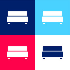 Black Sofa Of Livingroom blue and red four color minimal icon set