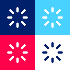 Birghtness blue and red four color minimal icon set