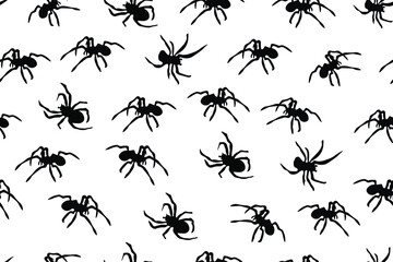 Spiders background. Seamless vector illustration.