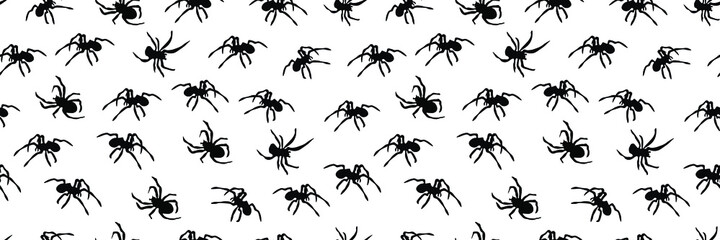 Spiders background. Seamless vector illustration.