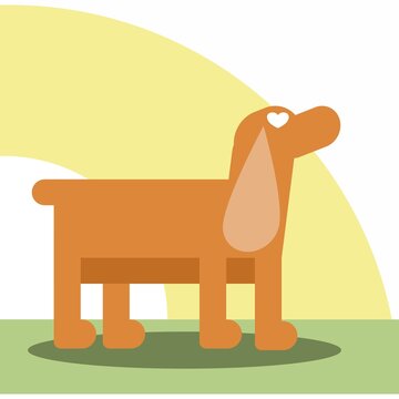 Human dog friend, vector illustration. Love is in the eyes of a dog. For posters, postcards, signs. Veterinary theme. For image on T-shirt. Minimalistic style. Four-legged friend.