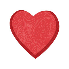 Isolated vintage heart shape icon valentine day symbol Vector