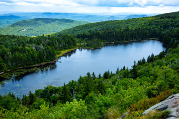 Fototapeta na wymiar Lake Solitude on Mt. Sunapee in Newbury, New Hampshire.