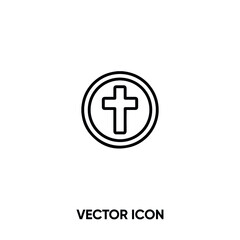 Obraz premium Church cross vector icon. Modern, simple flat vector illustration for website or mobile app. Church symbol, logo illustration. Pixel perfect vector graphics 