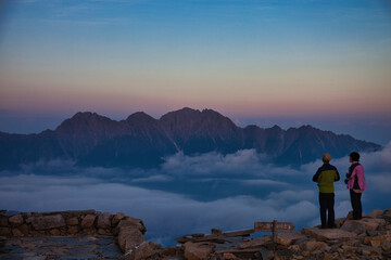Mt.Kasagatake, evening view  夏の北アルプス笠ヶ岳からの夕景