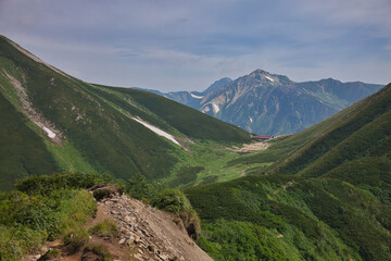 Fototapeta premium northern alps trekking, kasagatake, washibadake, suishodake, kurobegorodake 北アルプス笠ヶ岳、鷲羽岳、水晶岳、黒部五郎岳縦走登山 