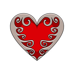Isolated vintage heart shape icon valentine day symbol Vector