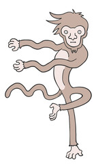 Dancing monkey illustration
